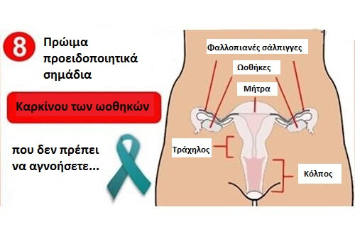 8 πρώιμα σημάδια του καρκίνου των ωοθηκών
