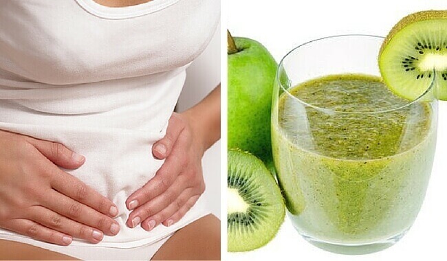 Smoothie με αχλάδι και ακτινίδιο για το φούσκωμα