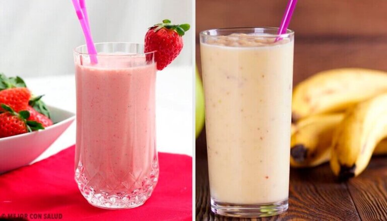 5 υπέροχα smoothies για πρωινό με φράουλα και μπανάνα